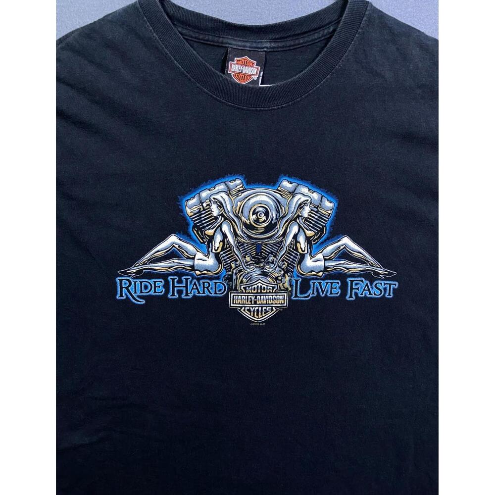 Harley-Davidson Ride Hard Live Fast 2005 Bell County Temple TX T-Shirt Mens XL